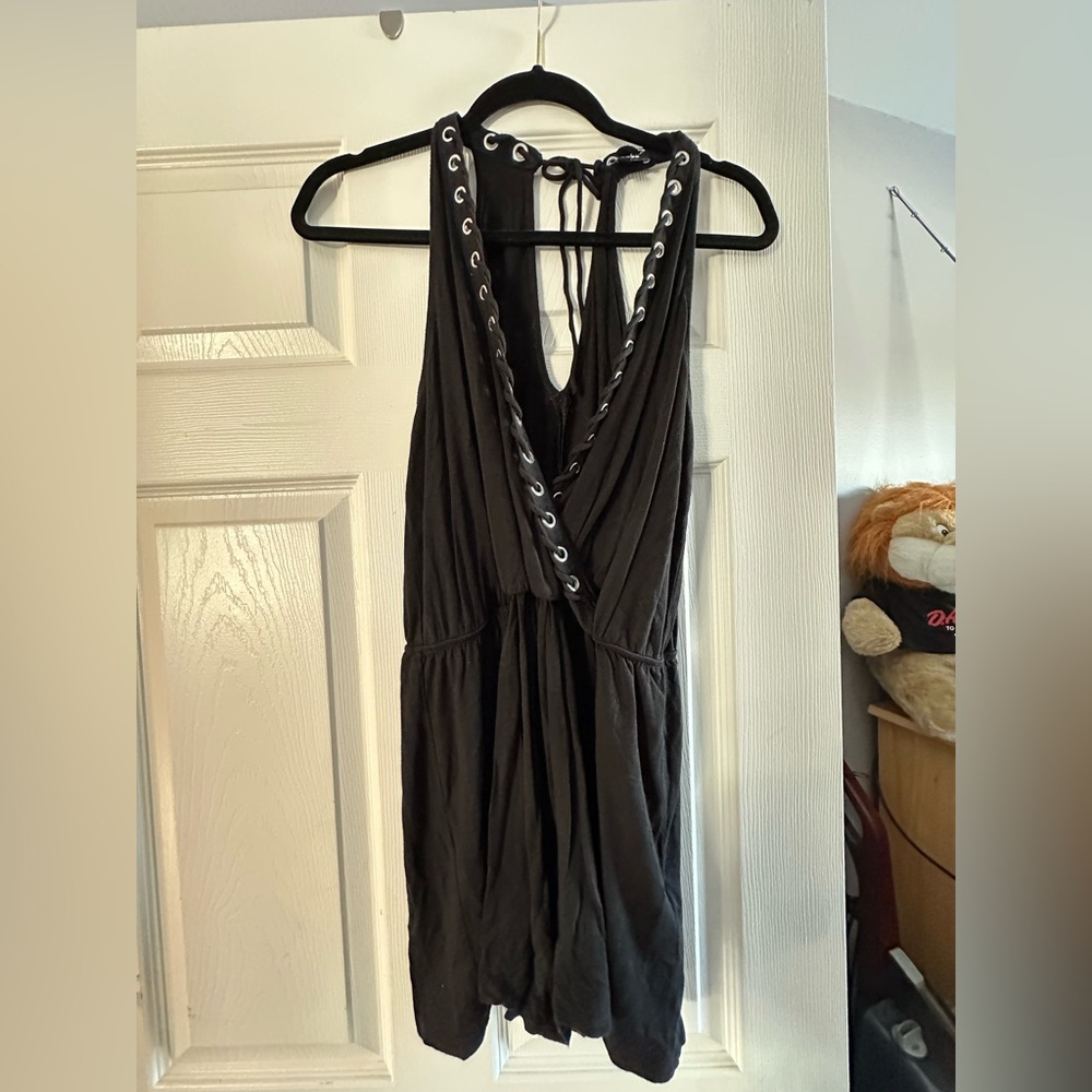 Express Black and White Eyelet romper